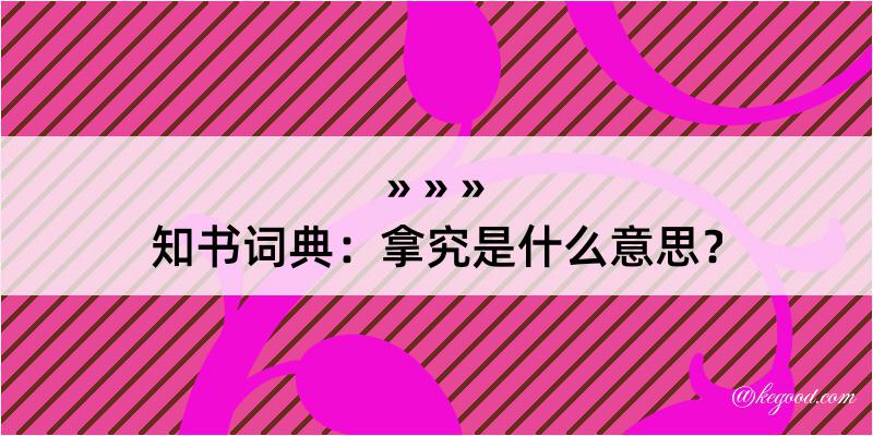 知书词典：拿究是什么意思？