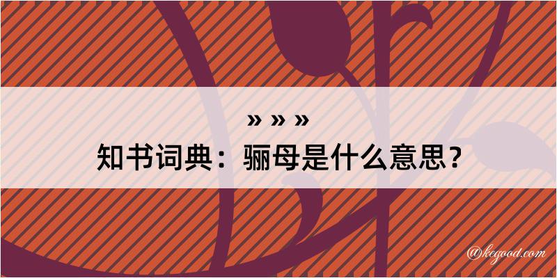 知书词典：骊母是什么意思？