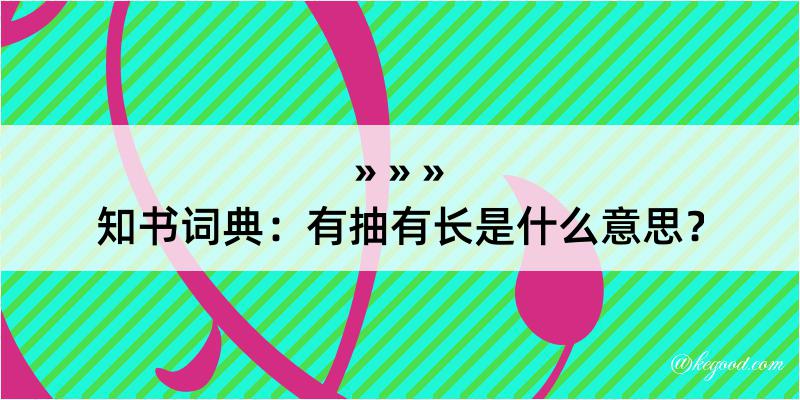 知书词典：有抽有长是什么意思？