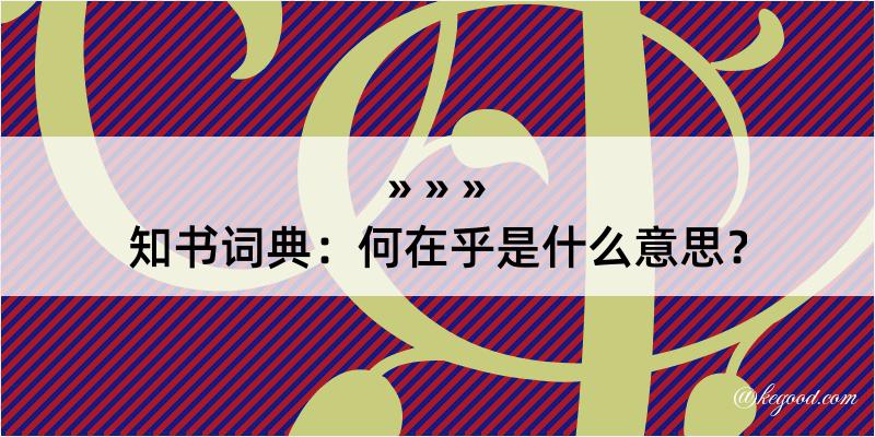 知书词典：何在乎是什么意思？