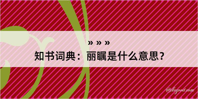 知书词典：丽瞩是什么意思？