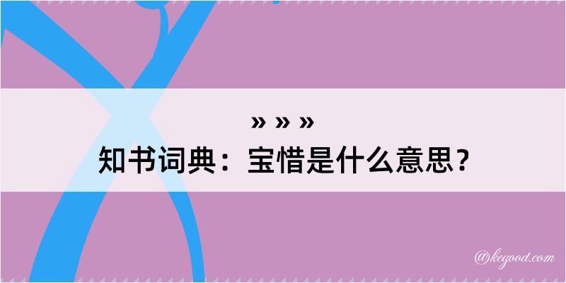 知书词典：宝惜是什么意思？