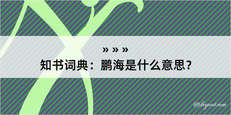 知书词典：鹏海是什么意思？