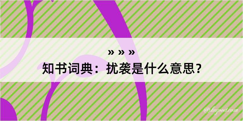 知书词典：扰袭是什么意思？