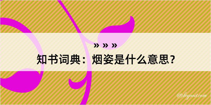 知书词典：烟姿是什么意思？