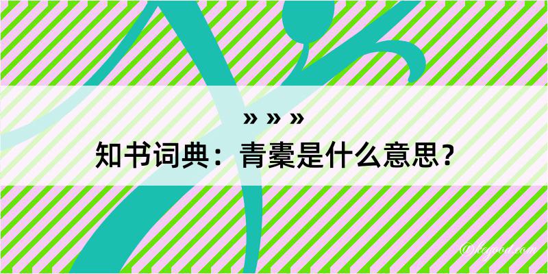 知书词典：青橐是什么意思？