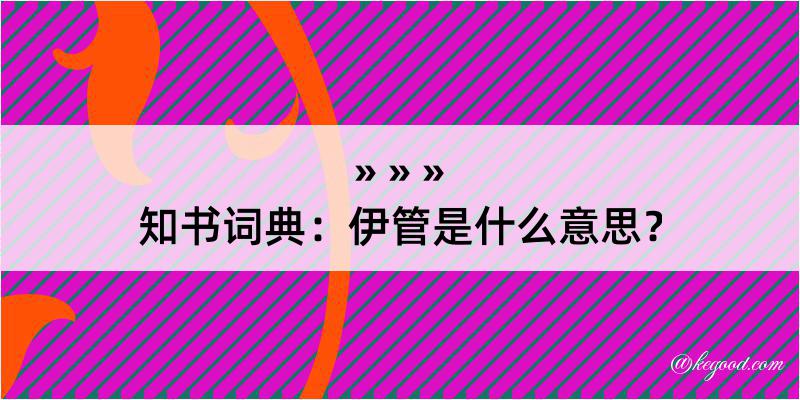 知书词典：伊管是什么意思？