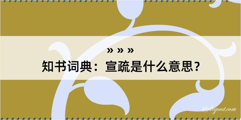 知书词典：宣疏是什么意思？