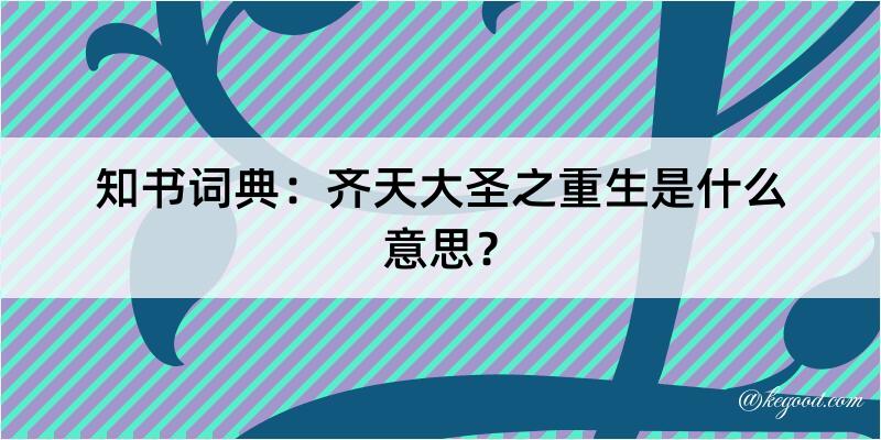 知书词典：齐天大圣之重生是什么意思？