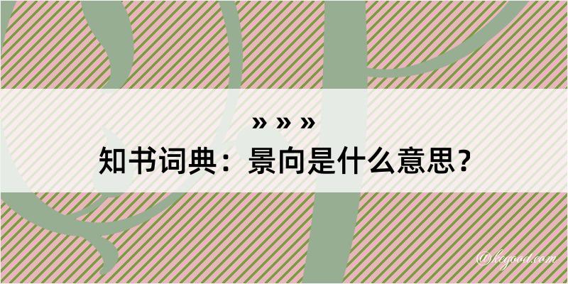 知书词典：景向是什么意思？