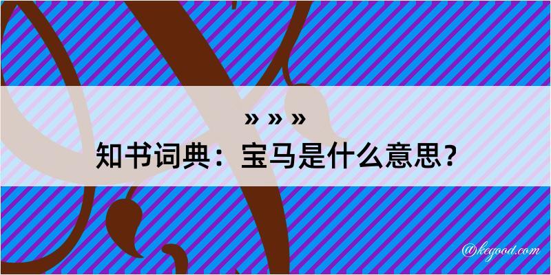 知书词典：宝马是什么意思？