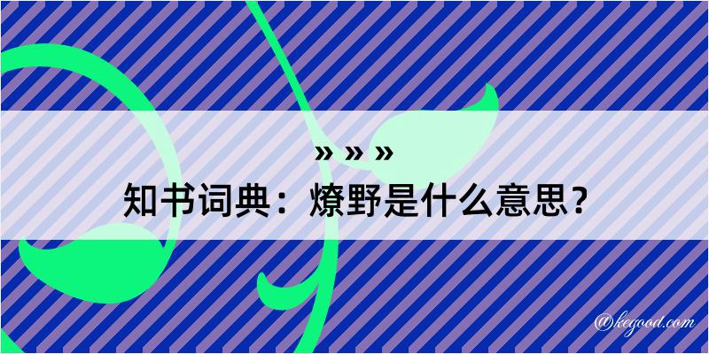 知书词典：燎野是什么意思？