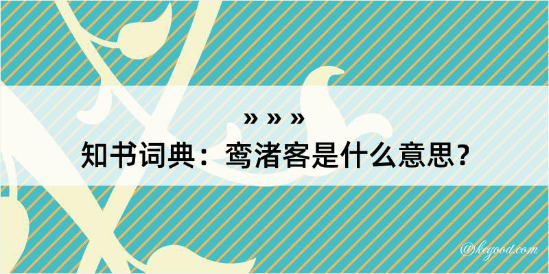 知书词典：鸾渚客是什么意思？