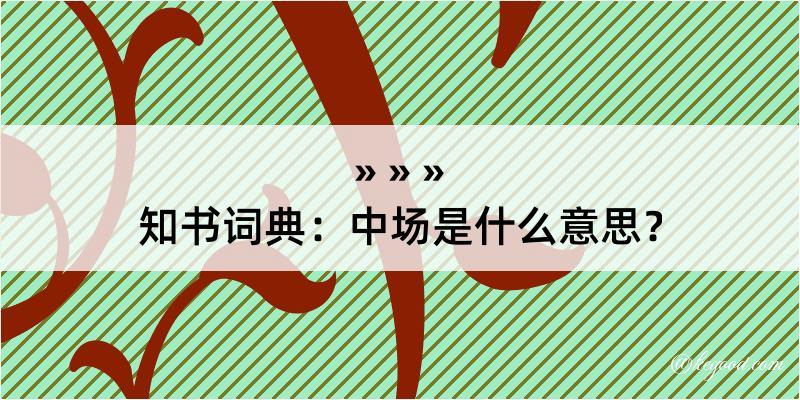 知书词典：中场是什么意思？