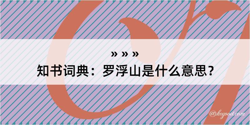 知书词典：罗浮山是什么意思？