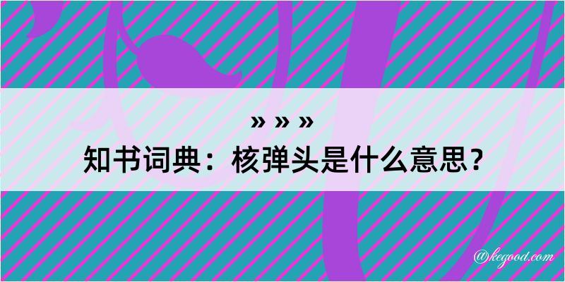 知书词典：核弹头是什么意思？