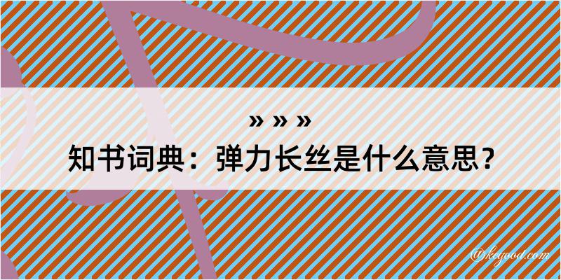 知书词典：弹力长丝是什么意思？