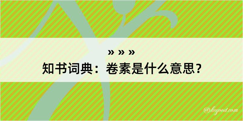 知书词典：卷素是什么意思？