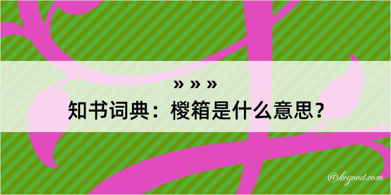 知书词典：椶箱是什么意思？