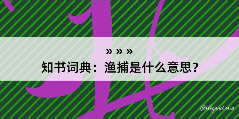 知书词典：渔捕是什么意思？