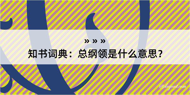 知书词典：总纲领是什么意思？