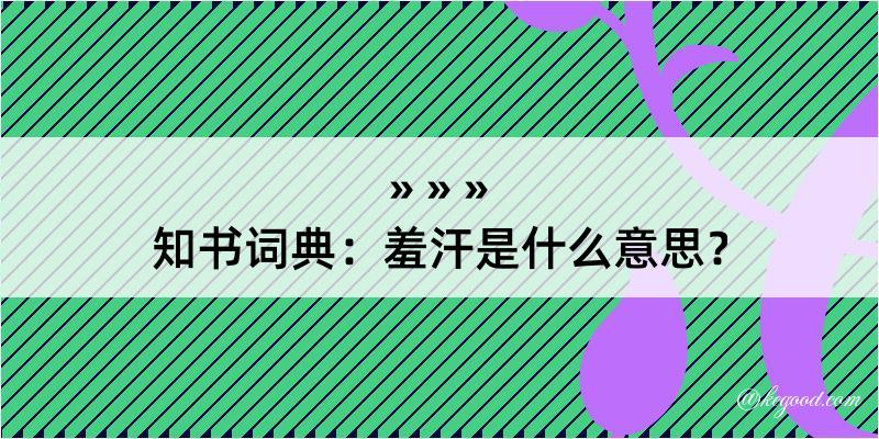 知书词典：羞汗是什么意思？