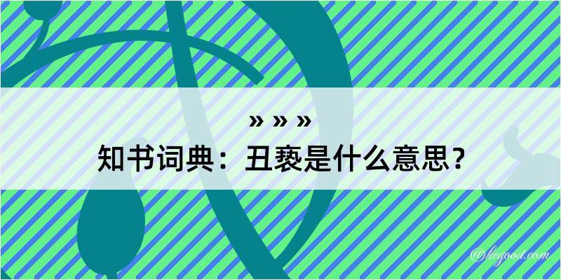 知书词典：丑亵是什么意思？