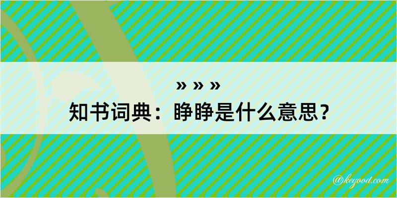 知书词典：睁睁是什么意思？