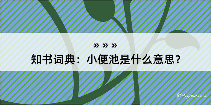 知书词典：小便池是什么意思？