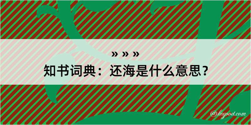 知书词典：还海是什么意思？