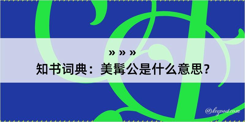 知书词典：美髯公是什么意思？