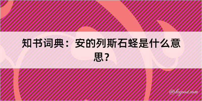 知书词典：安的列斯石蛏是什么意思？