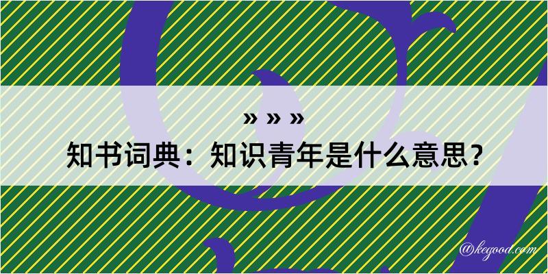 知书词典：知识青年是什么意思？