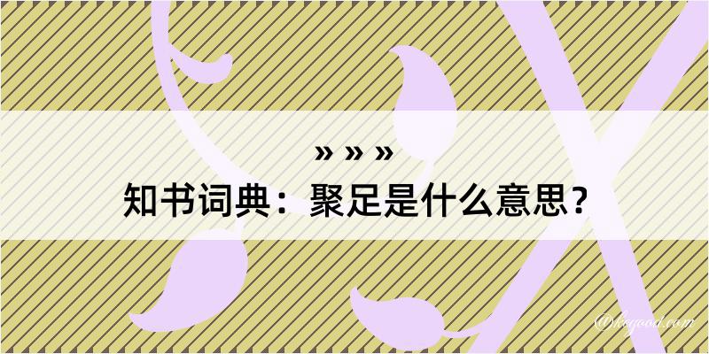 知书词典：聚足是什么意思？