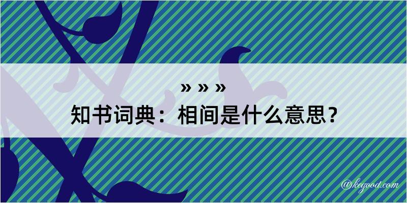 知书词典：相间是什么意思？