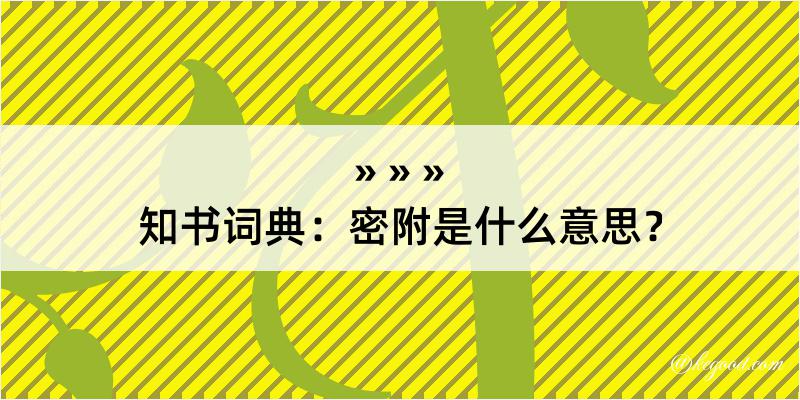 知书词典：密附是什么意思？