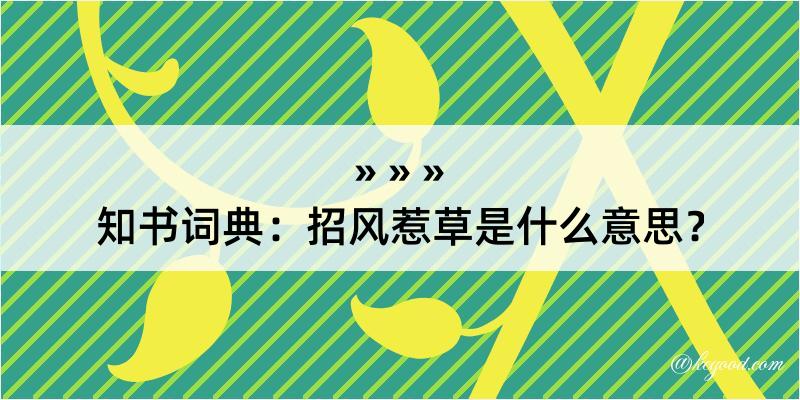 知书词典：招风惹草是什么意思？