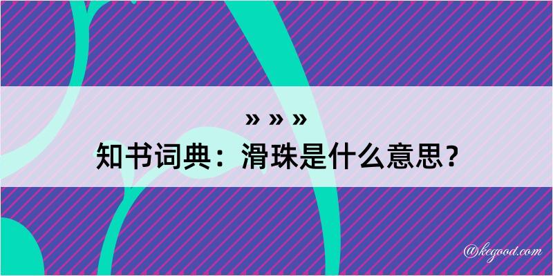 知书词典：滑珠是什么意思？