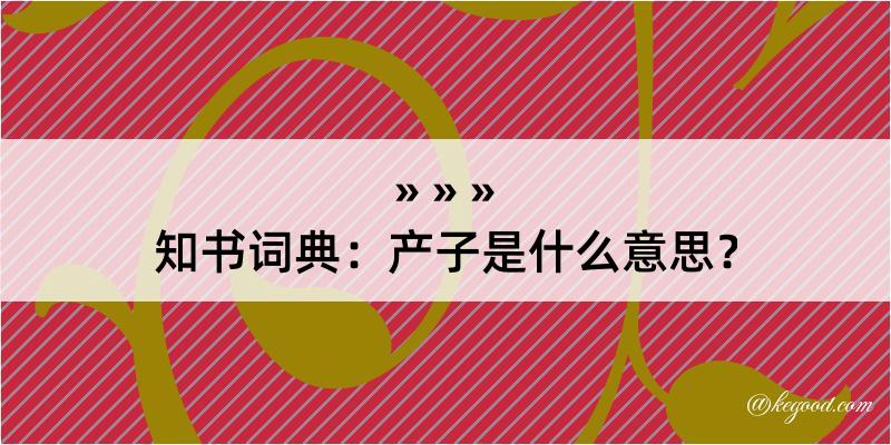 知书词典：产子是什么意思？