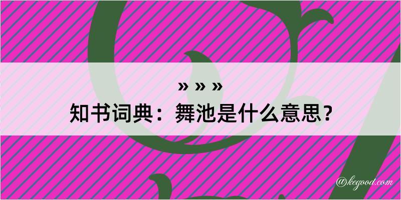 知书词典：舞池是什么意思？