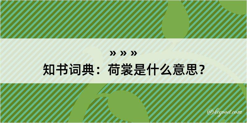 知书词典：荷裳是什么意思？