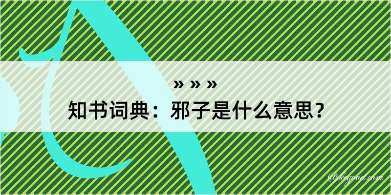 知书词典：邪子是什么意思？