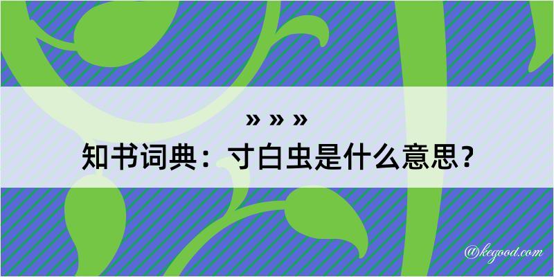 知书词典：寸白虫是什么意思？