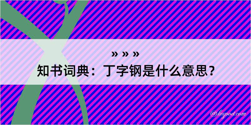 知书词典：丁字钢是什么意思？