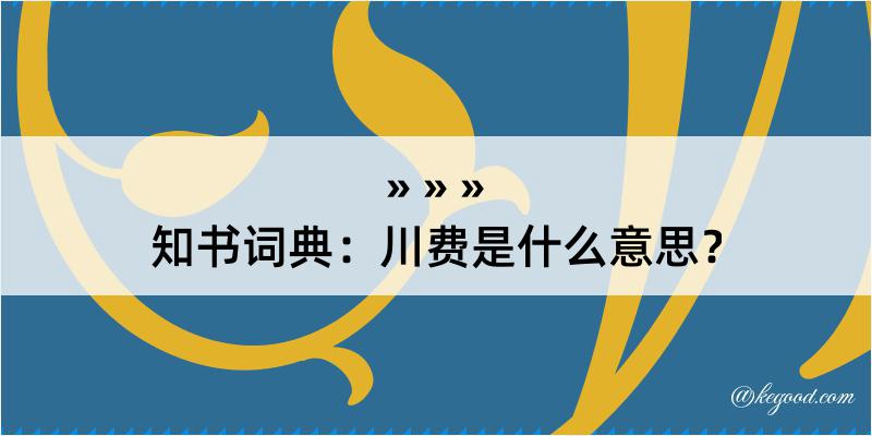 知书词典：川费是什么意思？