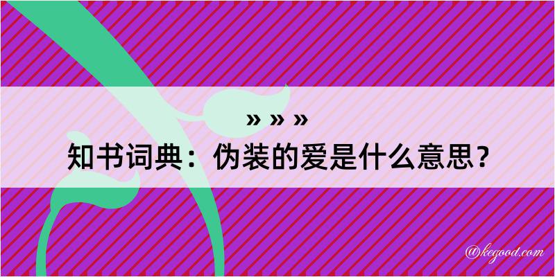 知书词典：伪装的爱是什么意思？