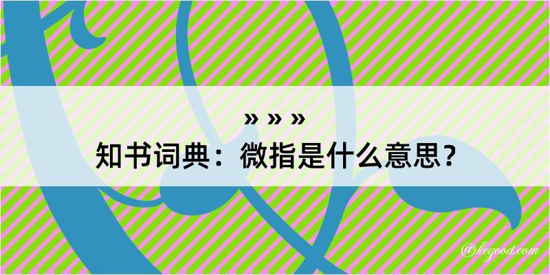 知书词典：微指是什么意思？