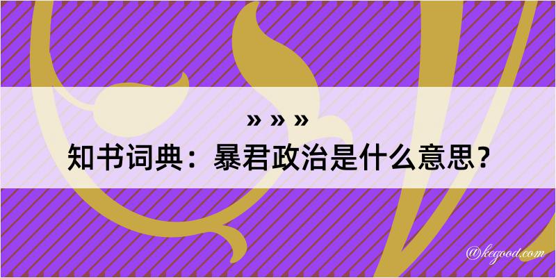 知书词典：暴君政治是什么意思？