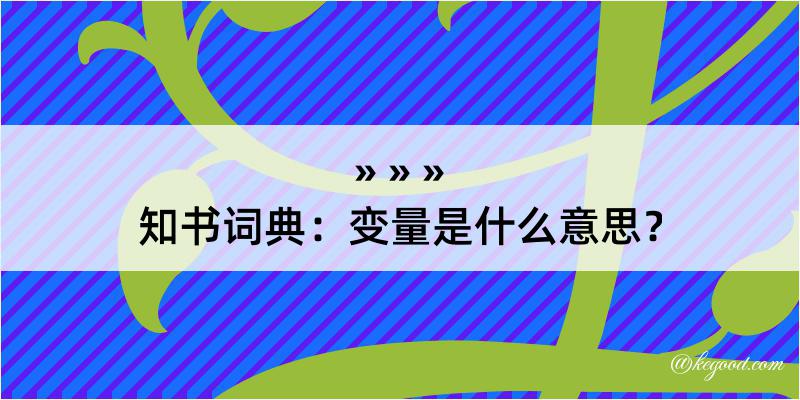 知书词典：变量是什么意思？