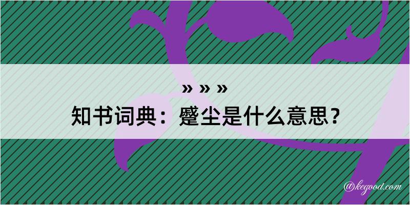 知书词典：蹙尘是什么意思？